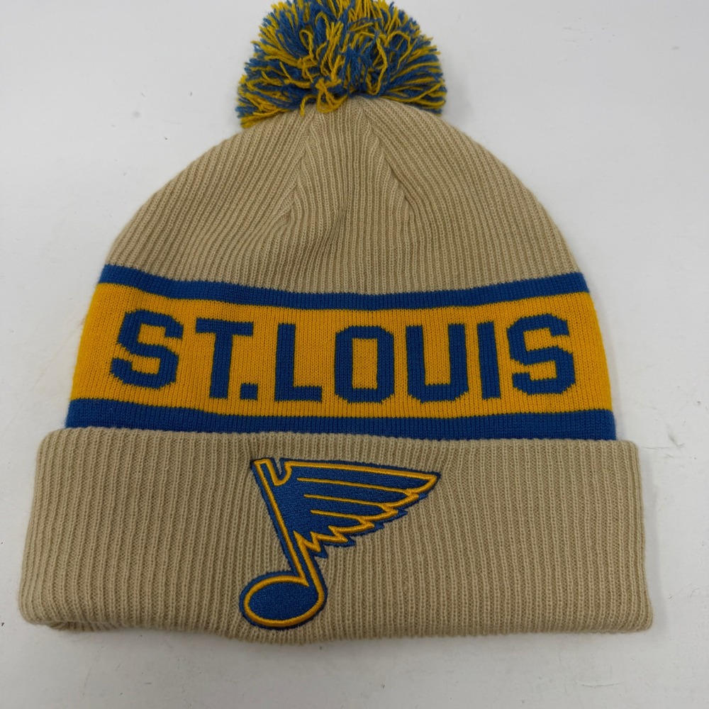 St. Louis Blues Beanie Unisex OSFM Tan NHL Hockey Fanatics EUC